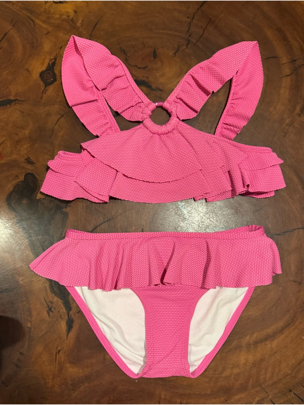 Jane and Jack Ruffled Pink Girls' Two-Piece Swimsuit